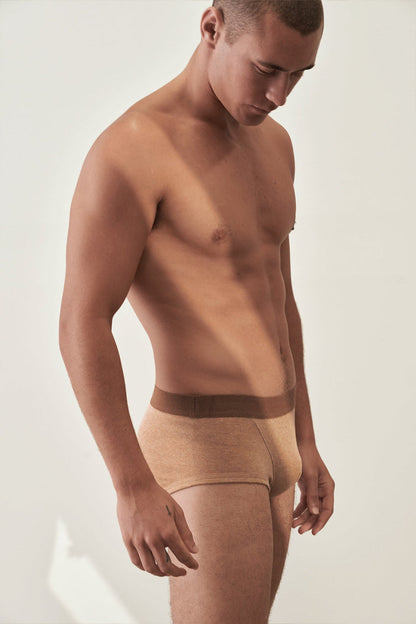 Trunk in Organic Cotton Rib - Camel & Brown Stone.kin
