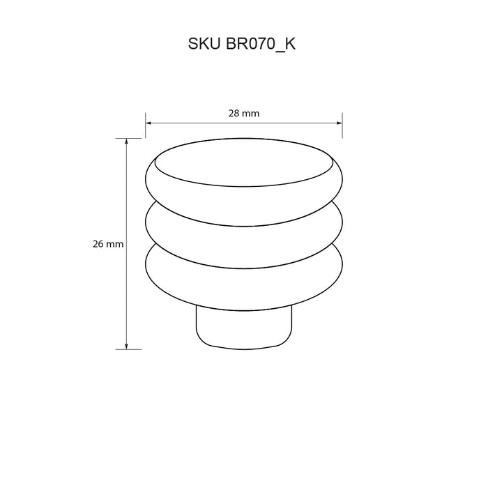 Nobbie brushed Solid Brass Knob