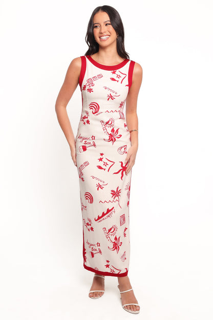 Fiori Maxi Dress - Red