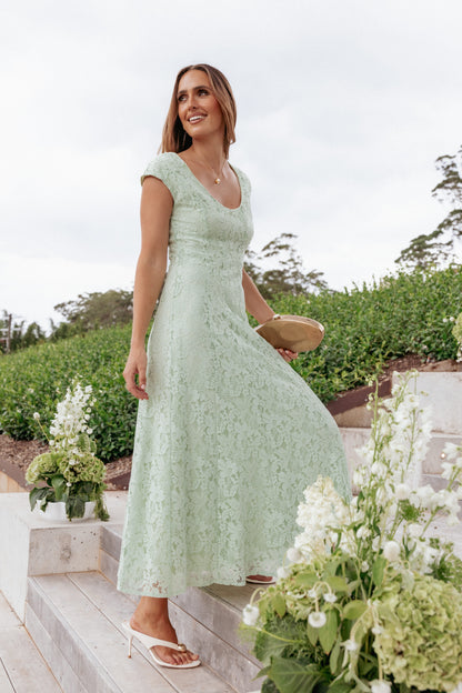 Mapleton Maxi Dress - Sage Green Lace