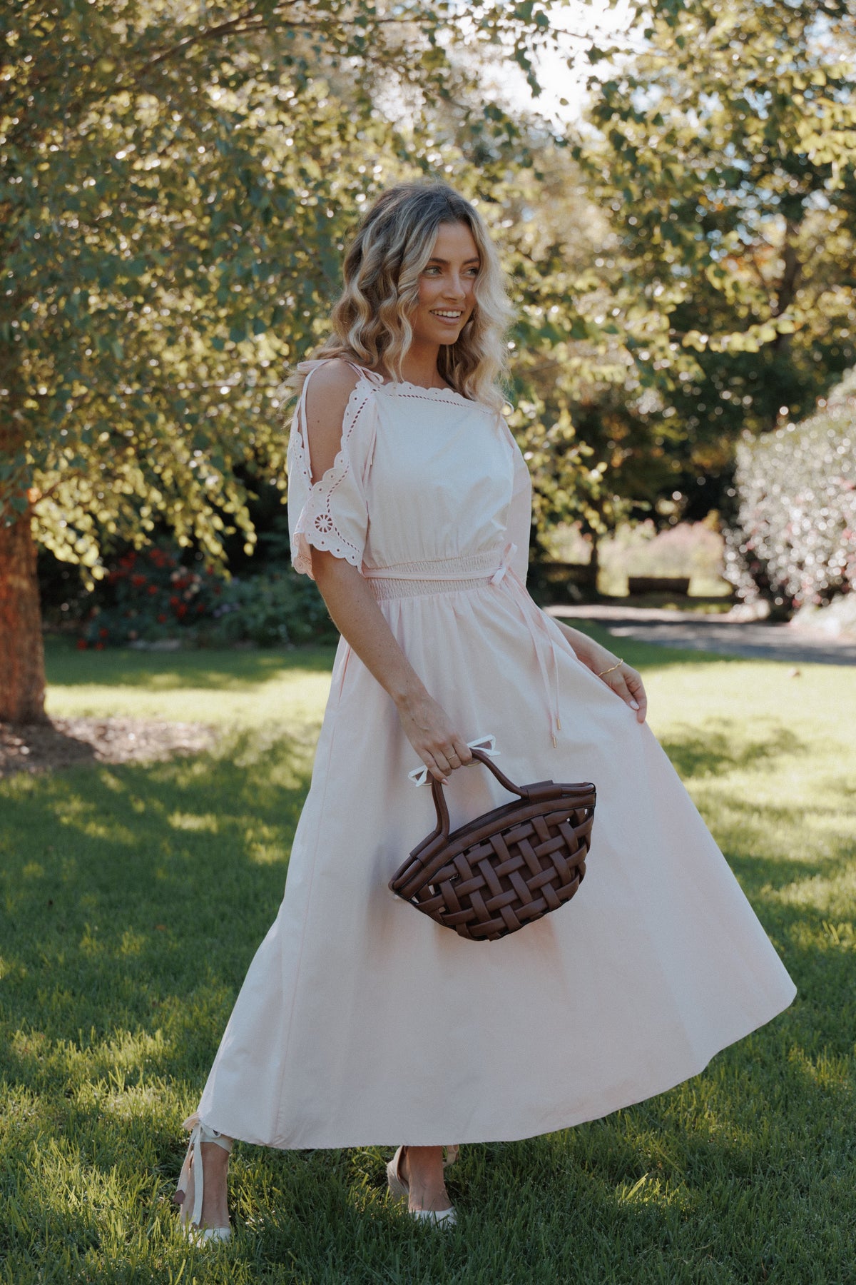Nellie Midi Dress - Petal Pink