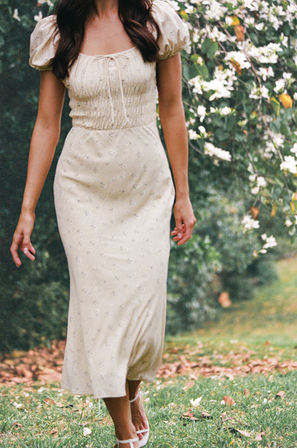 Teigan Midi Dress - Yellow Floral