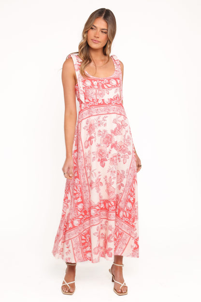 Valara Tie Shoulder Maxi Dress - Rose Tile