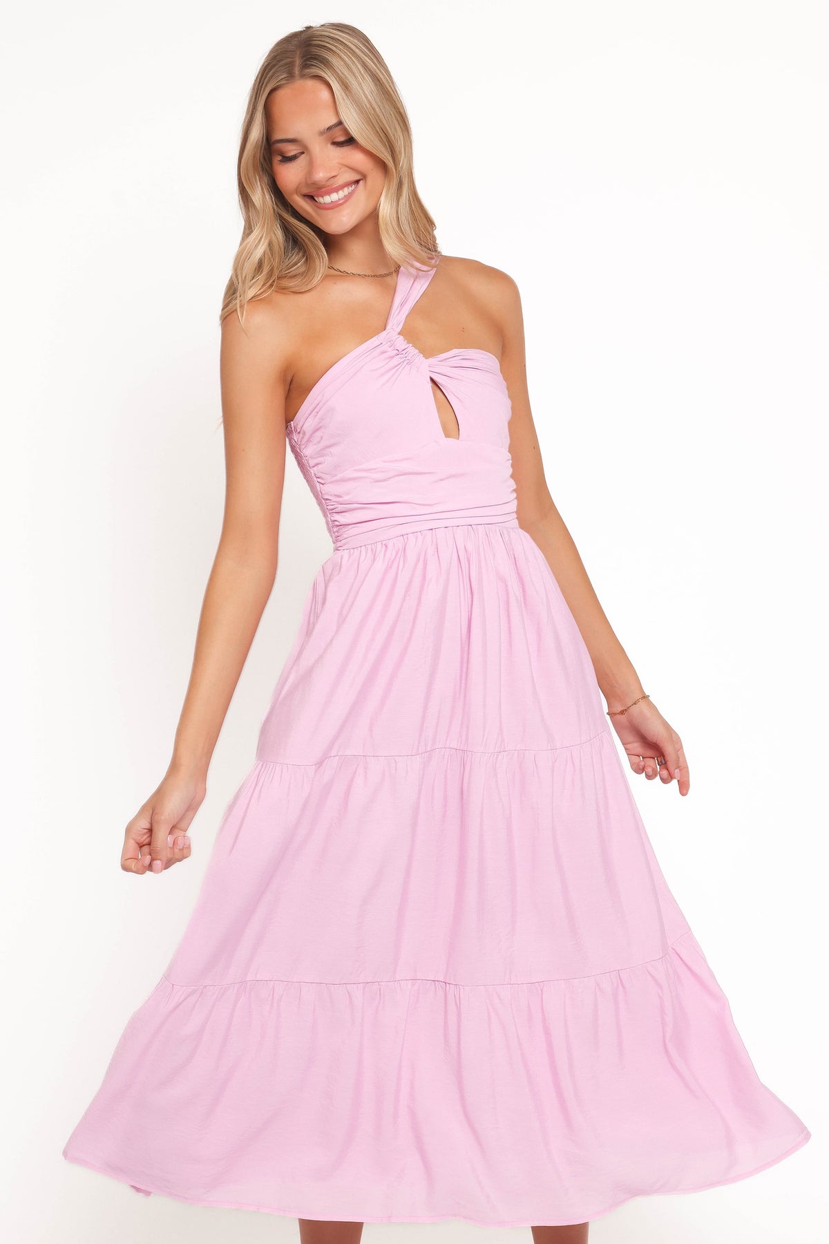 Vinny One Shoulder Maxi Dress - Pink