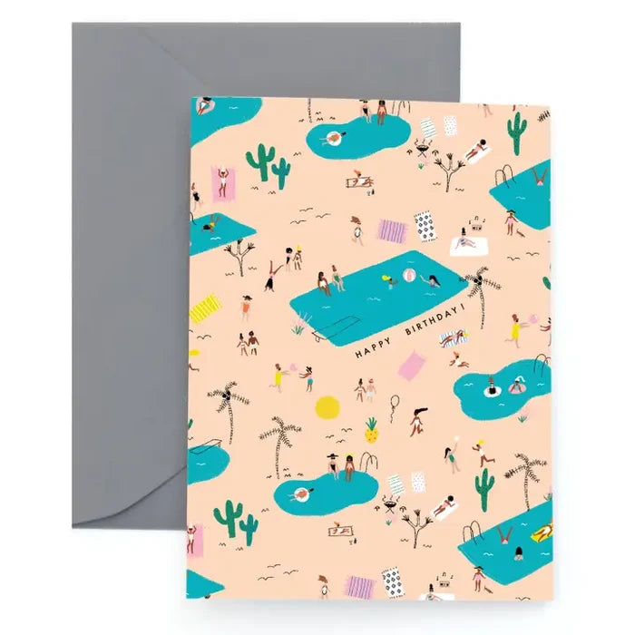 Pool Party Forever - Birthday Card