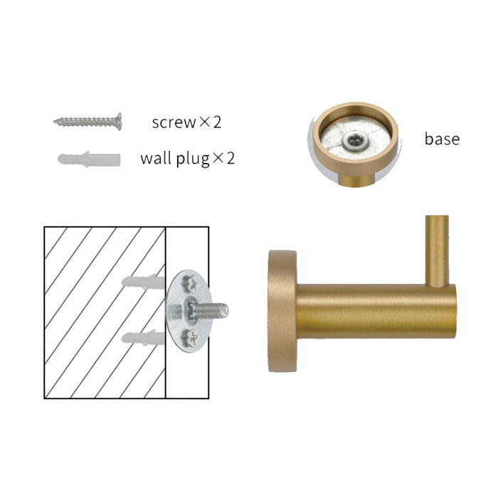 Poppy Brass Wall Hook