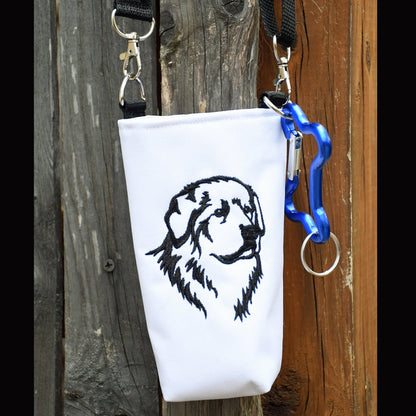 Pyrenees Water Bottle Holder - white