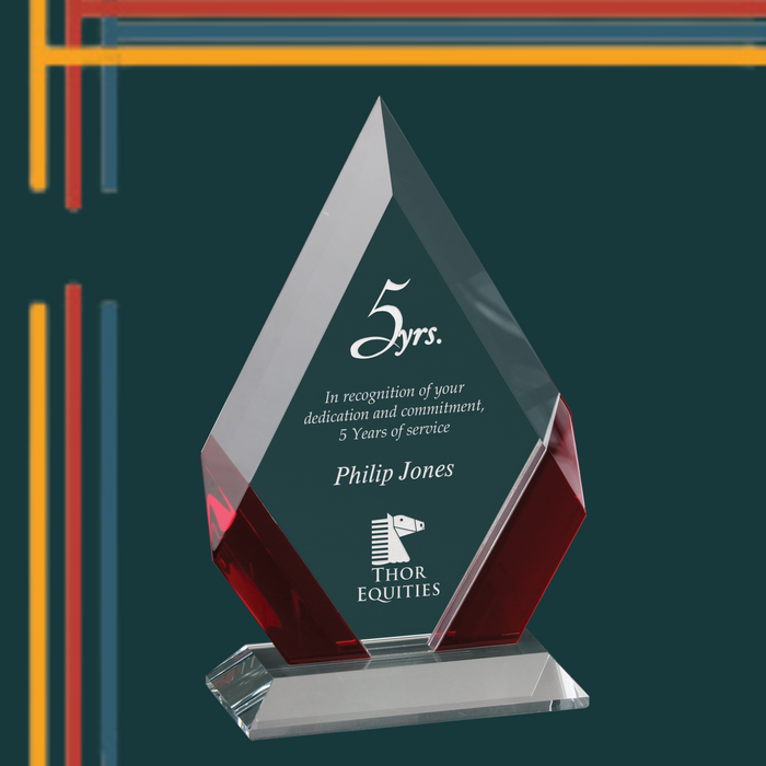 Red Cool Cat Crystal Award