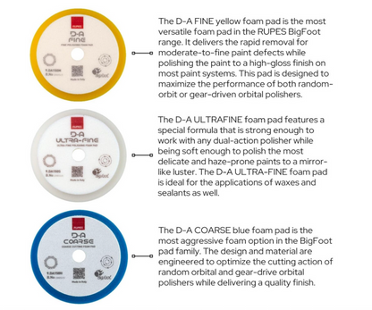 RUPES D-A Series 6" Orbital Foam Polishing Pads Bundle - Detailing Connect