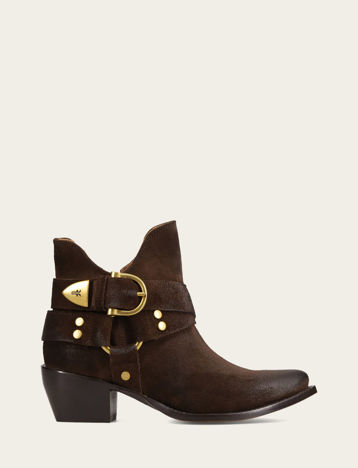 Sacha Multi Strap Bootie - Chocolate - Outside