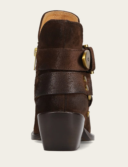 Sacha Multi Strap Bootie - Chocolate - Back
