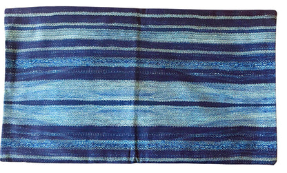 Sale: 12x21” Bright Indigo Stripe Pillow Cover- Mudcloth Print