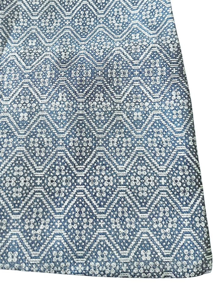 Sale: 22x22” French Light Blue Printed Linen Pillow Cover