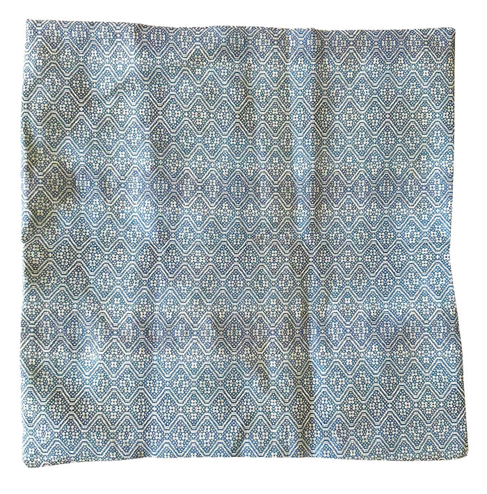 Sale: 22x22” French Light Blue Printed Linen Pillow Cover