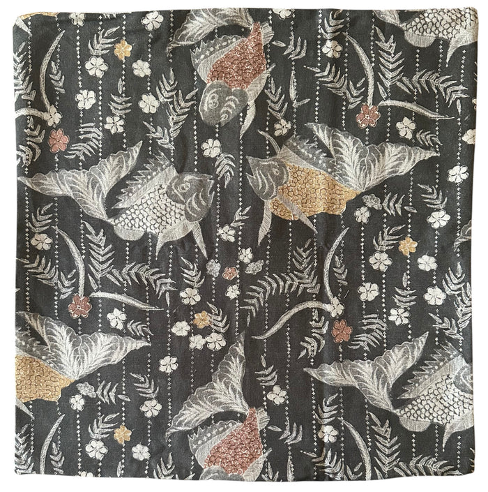 Sale: 22x22” Japanese Grey Koi Pillow Cover