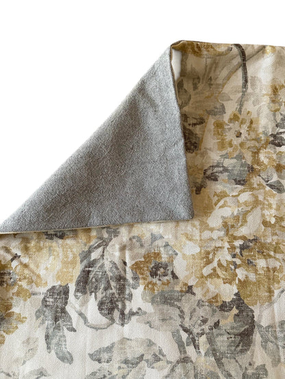 Sale: 22x22” Yellow and Grey Floral Pillow Cover