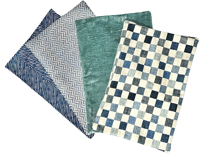 Sale: Blue Lumbar Pillow Covers - Annabel Bleu