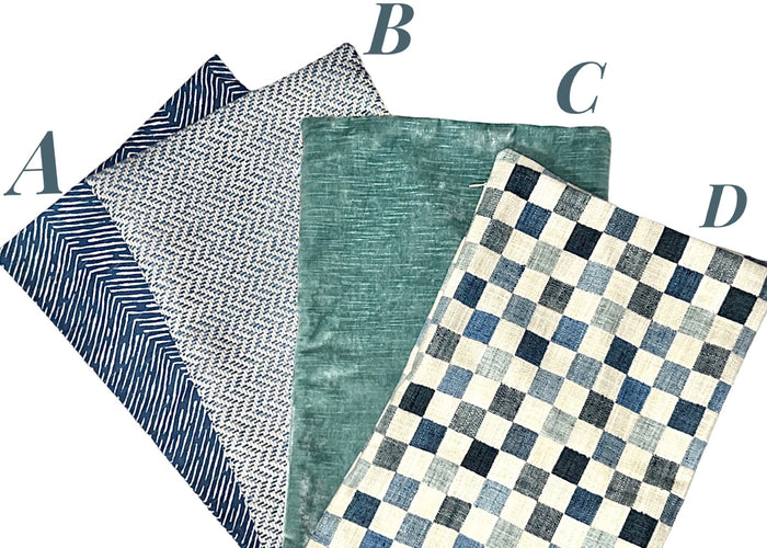 Sale: Blue Lumbar Pillow Covers - Annabel Bleu