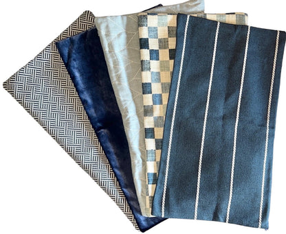 Sale: Mix and Match Blue Lumbar Pillow Covers - Annabel Bleu