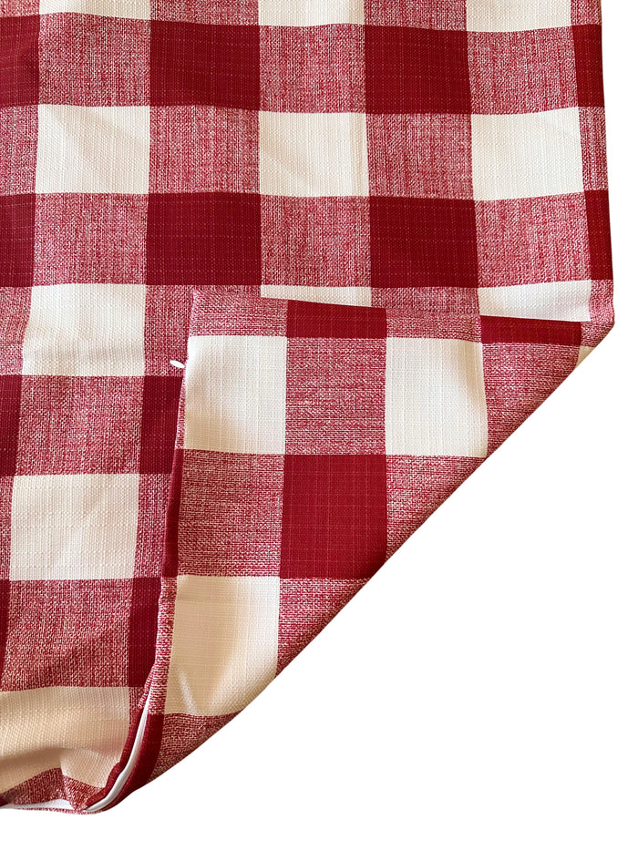 Sale: Outdoor Red and White Buffalo Check Pillow Cover