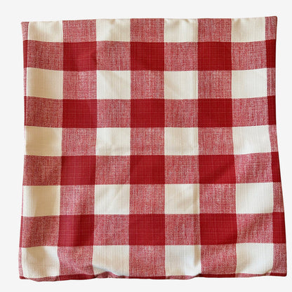 Sale: Outdoor Red and White Buffalo Check Pillow Cover