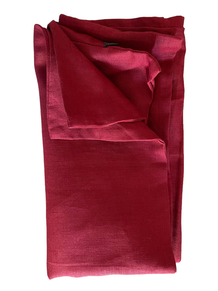 Sale: Solid Red Linen Pillow Cover Euro Sham 26x26 - Annabel Bleu