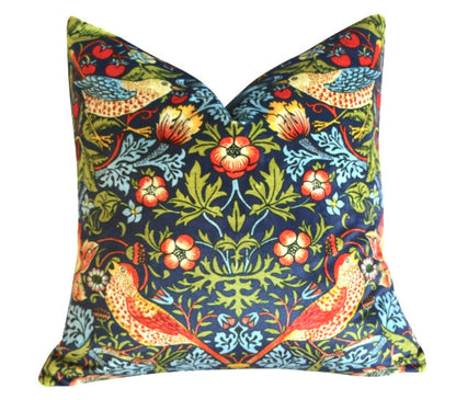 Sale: William Morris Strawberry Thief Pillow Cover - Annabel Bleu