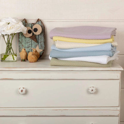 Woven 100% Cotton Baby Blanket 36x48” - Annabel Bleu