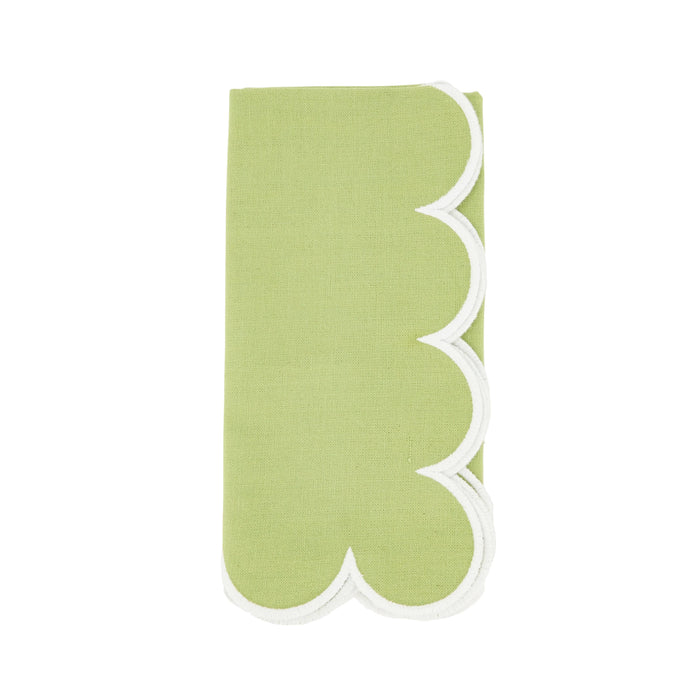Scalloped Hem Napkin: Kiwi / 20" - Set of 4