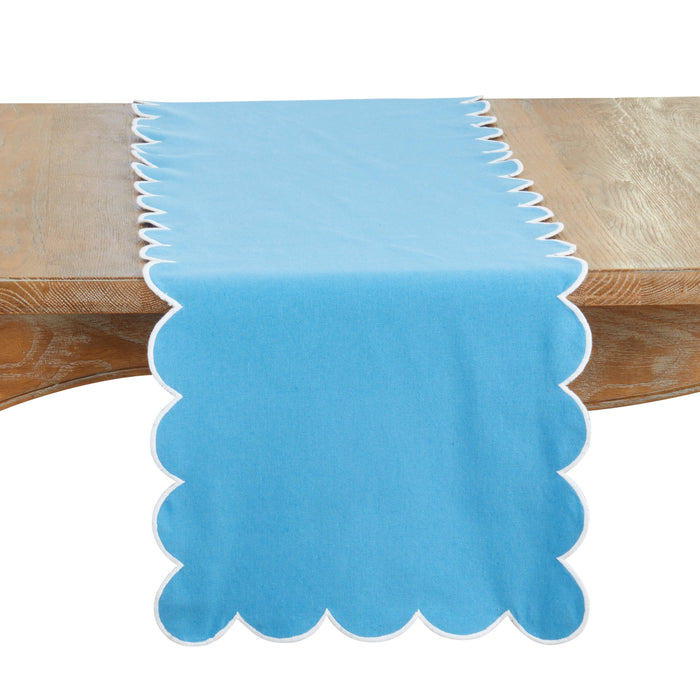 Scalloped Table Runner: Periwinkle Blue / 16"x72"