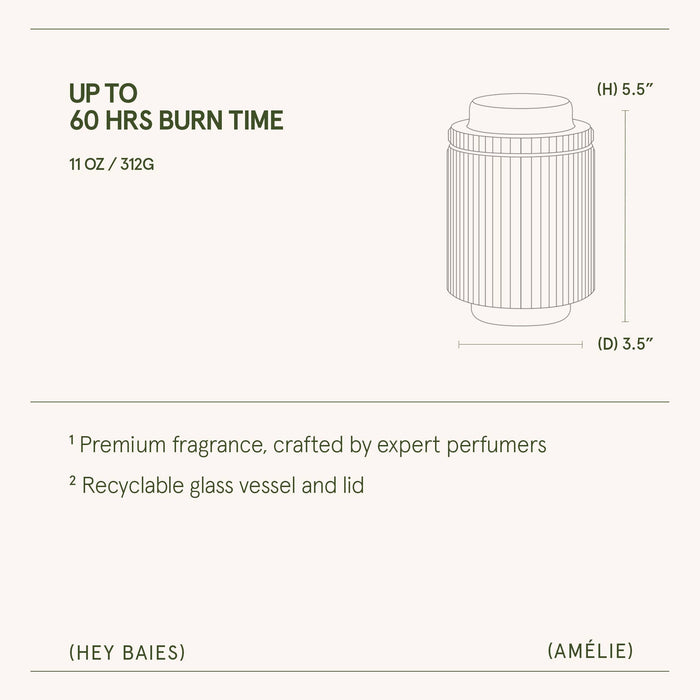 Scented Candle - Hey Baies - 11oz | La Jolie Muse