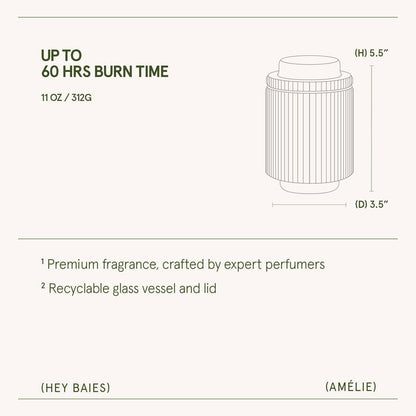 Scented Candle - Hey Baies - 11oz | La Jolie Muse
