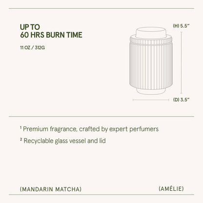 Scented Candle - Mandarin Matcha - 11oz | La Jolie Muse