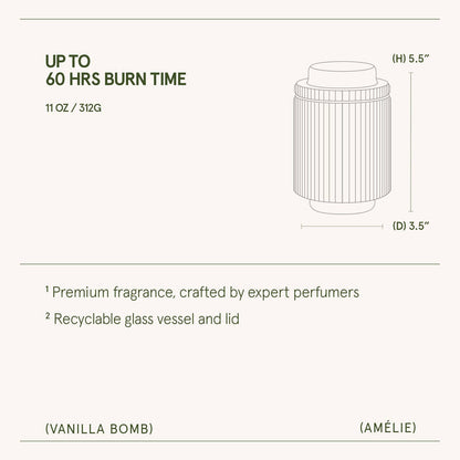 Scented Candle - Vanilla Bomb - 11oz | La Jolie Muse