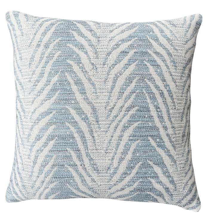 Schumacher Blue Creeping Fern: Reversible 20x20” Pillow Cover - Annabel Bleu