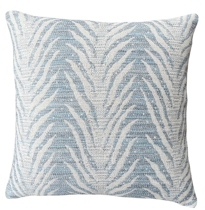 Schumacher Blue Creeping Fern: Reversible 20x20” Pillow Cover - Annabel Bleu