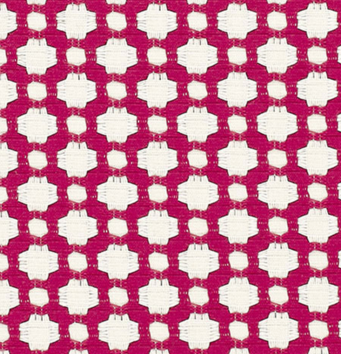 Schumacher Fabric by the yard: BETWIXT, MAGENTA - Annabel Bleu
