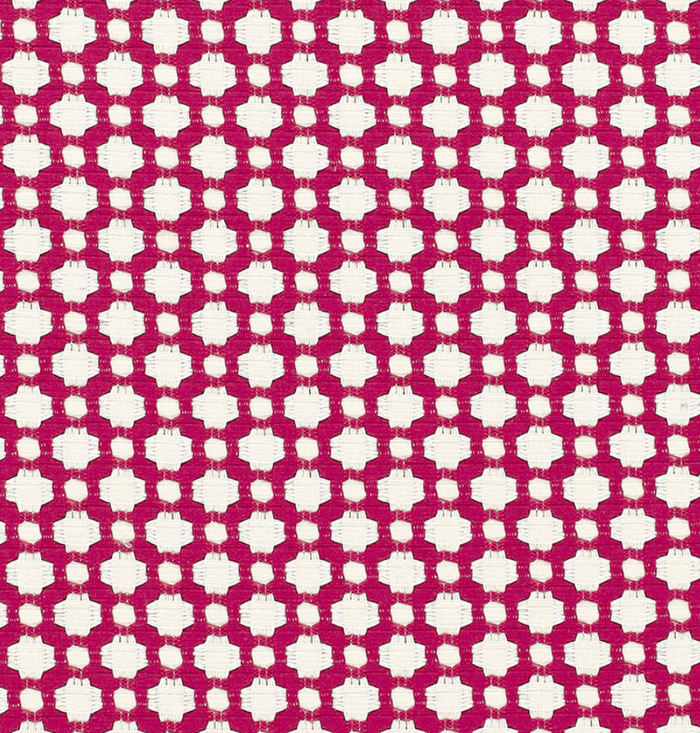 Schumacher Fabric by the yard: BETWIXT, MAGENTA - Annabel Bleu