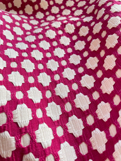 Schumacher Fabric by the yard: BETWIXT, MAGENTA - Annabel Bleu