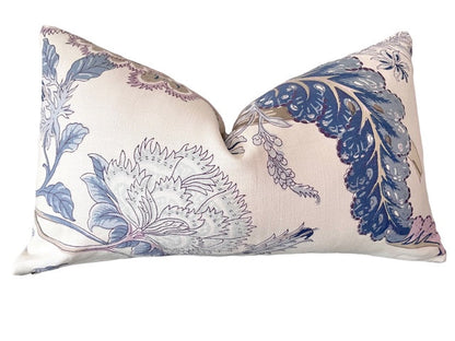 Schumacher Indian Arbre: Hyacinth | 12x21” Pillow Cover - Annabel Bleu