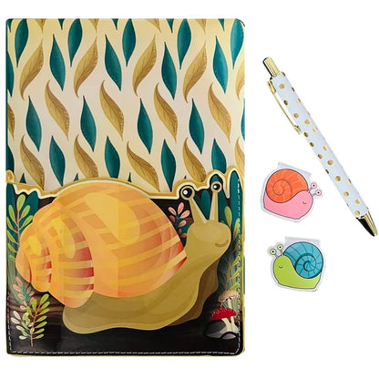 Slowpoke Snail Pocket Journal with Pen