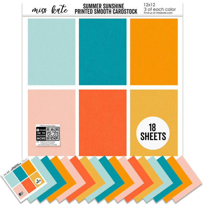 Summer Sunshine - Linen-Printed Smooth Cardstock Single-Sided