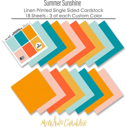 Summer Sunshine - Linen-Printed Smooth Cardstock Single-Sided