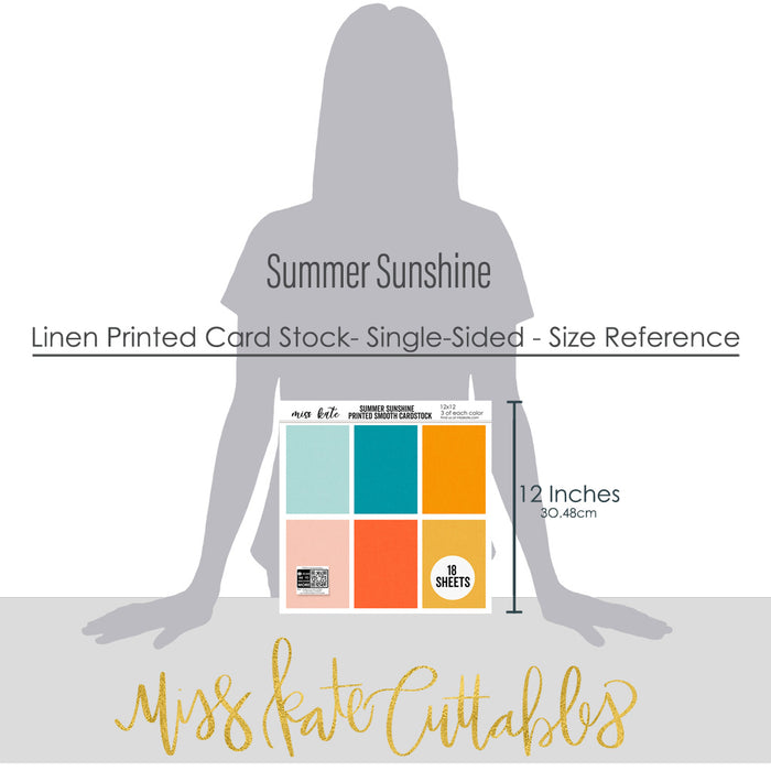 Summer Sunshine - Linen-Printed Smooth Cardstock Single-Sided