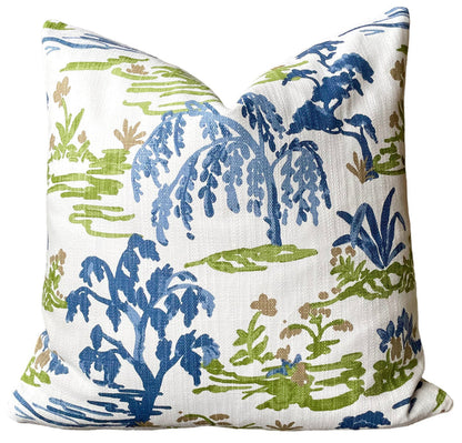 The Willow Collection: Blue, Green, & White Mix and Match Decorative Pillow Covers - Annabel Bleu