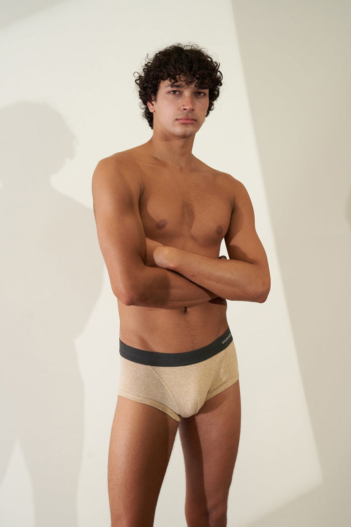 Trunk in Organic Cotton Rib - Sand / Tar Stone.kin