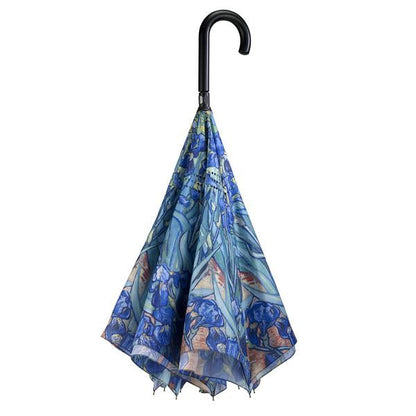 Umbrella - Reverse Close Van Gogh Irises