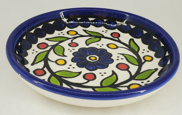 West Bank Ceramic Shallow Blue Bowl