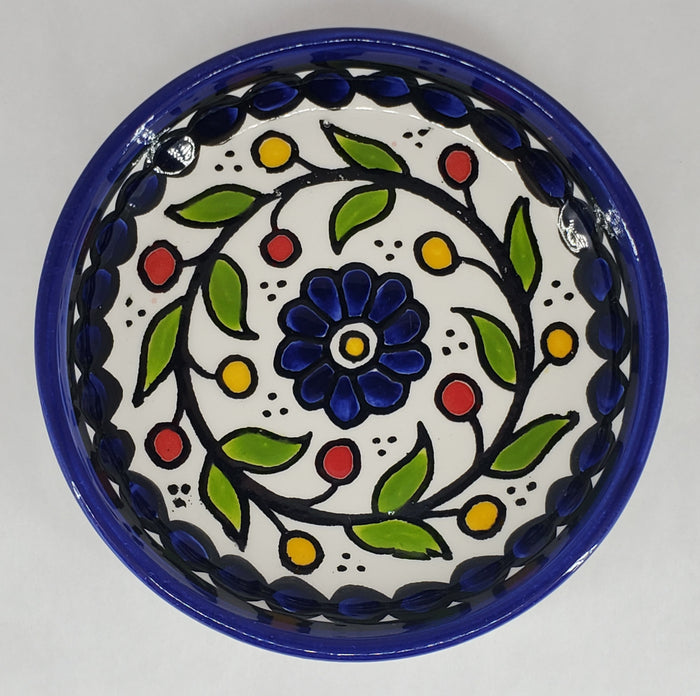 West Bank Ceramic Shallow Blue Bowl