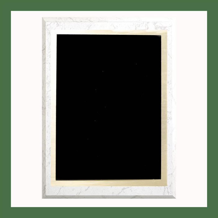 White Marble Finish Vertical Plaque